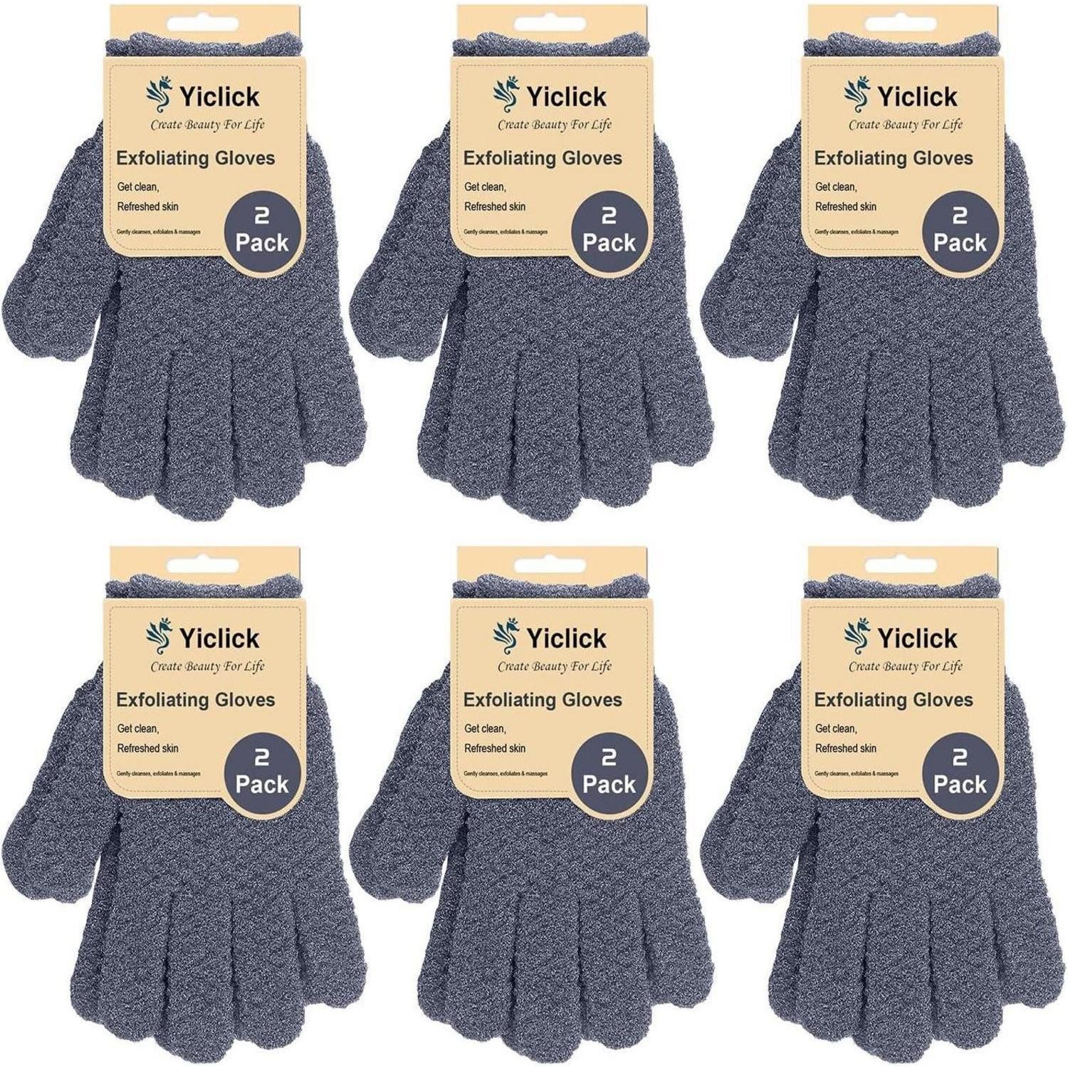 LuxusKollektion Körperpeeling Peeling-Handschuhe 6 Paar Körperpeeling Schwamm Luffa-Waschlappen