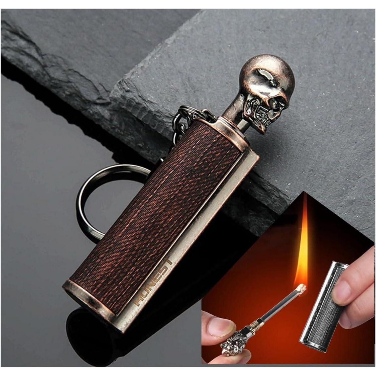 lliang Feuerzeug Feuerzeug Kerosin Messing Outdoor Camping Jagd Wetterschutz