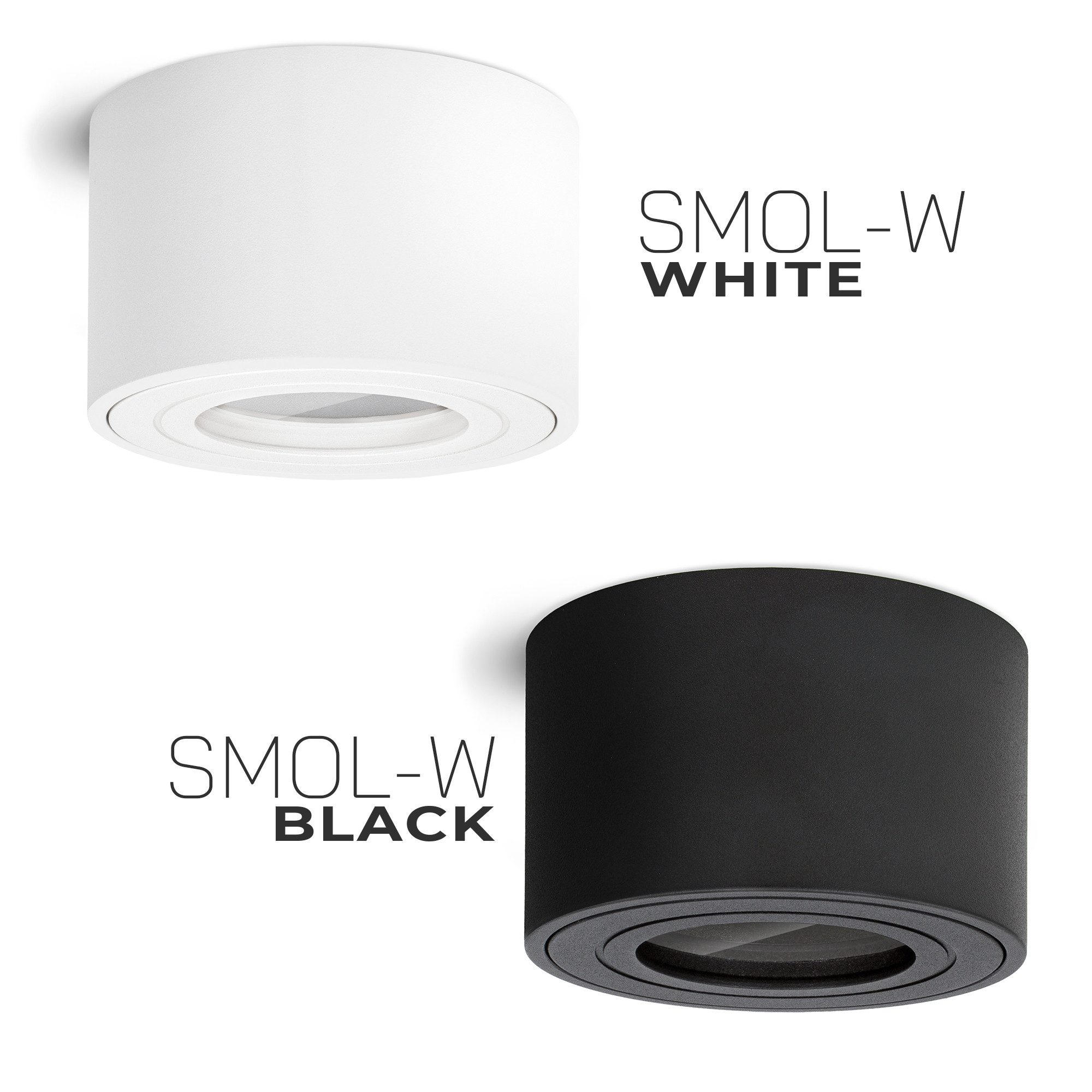linovum LED Aufbaustrahler Aufbauleuchte SMOL-W weiß für LED Modul IP44 Aufbauspot Badlampe Spot
