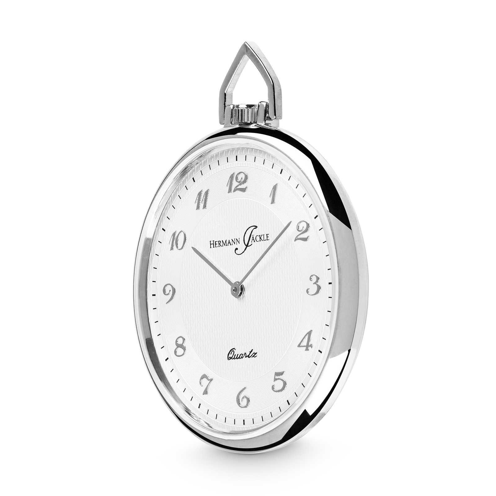 Hermann Jäckle Taschenuhr "Dresden" Quarzwerk, 40 mm, Mineralglas, mit Kette & Etui, – Ideal für Westen- oder Sackotaschen, Elegante Herrenuhr