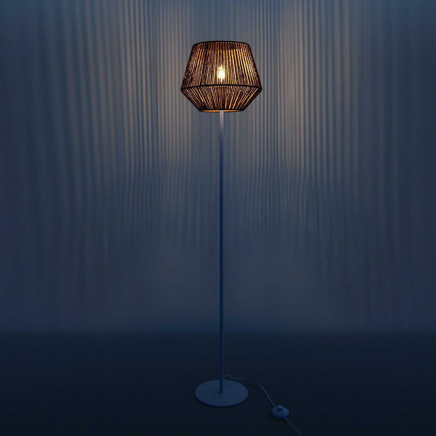 Korb Boho E27 Paco Stehlampe Optik LED Leuchtmittel, Home Wohnzimmer ohne Schlafzimmer Pinto, Modern