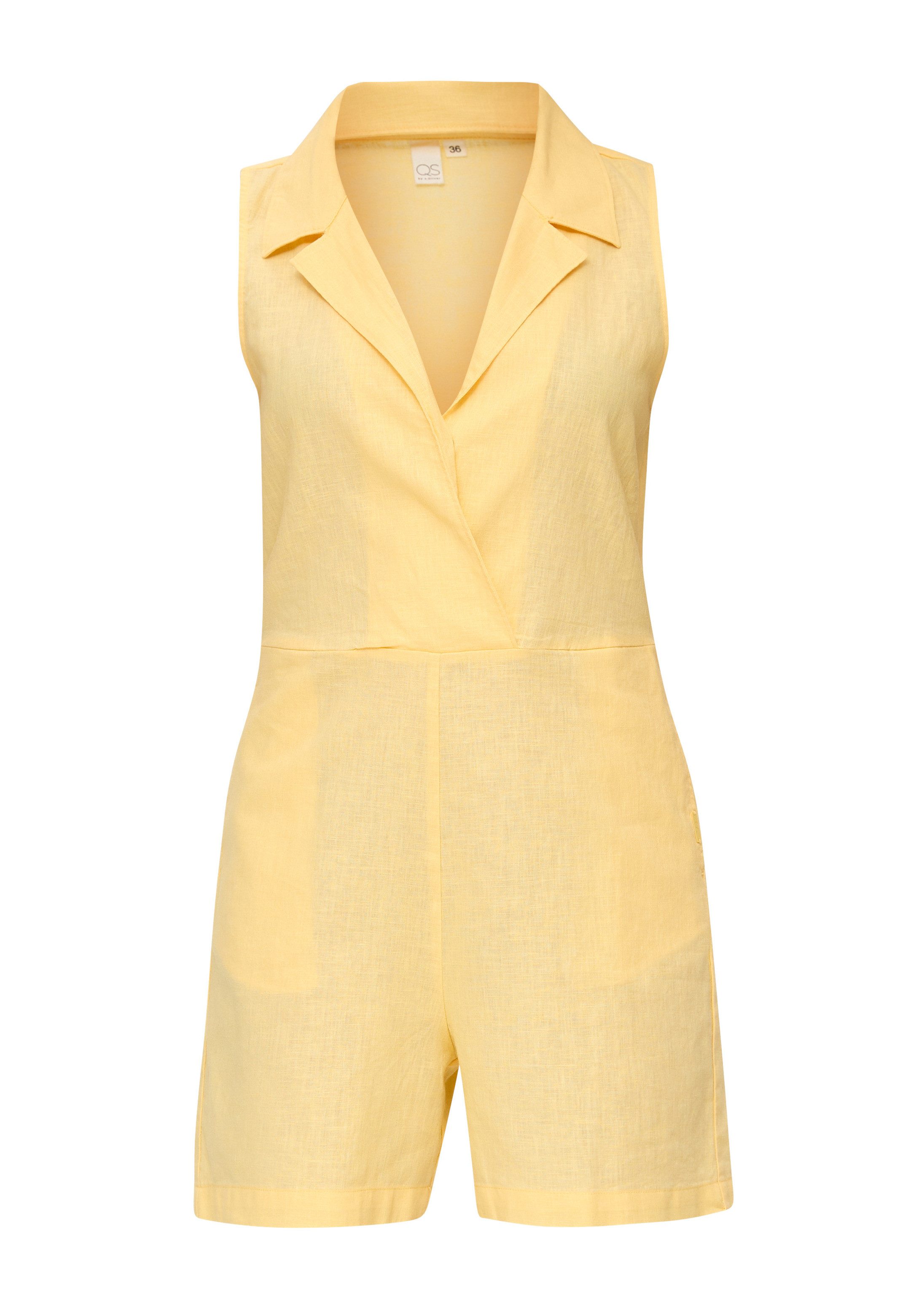 QS Jumpsuit Overall Kurzer Overall mit Reverskragen