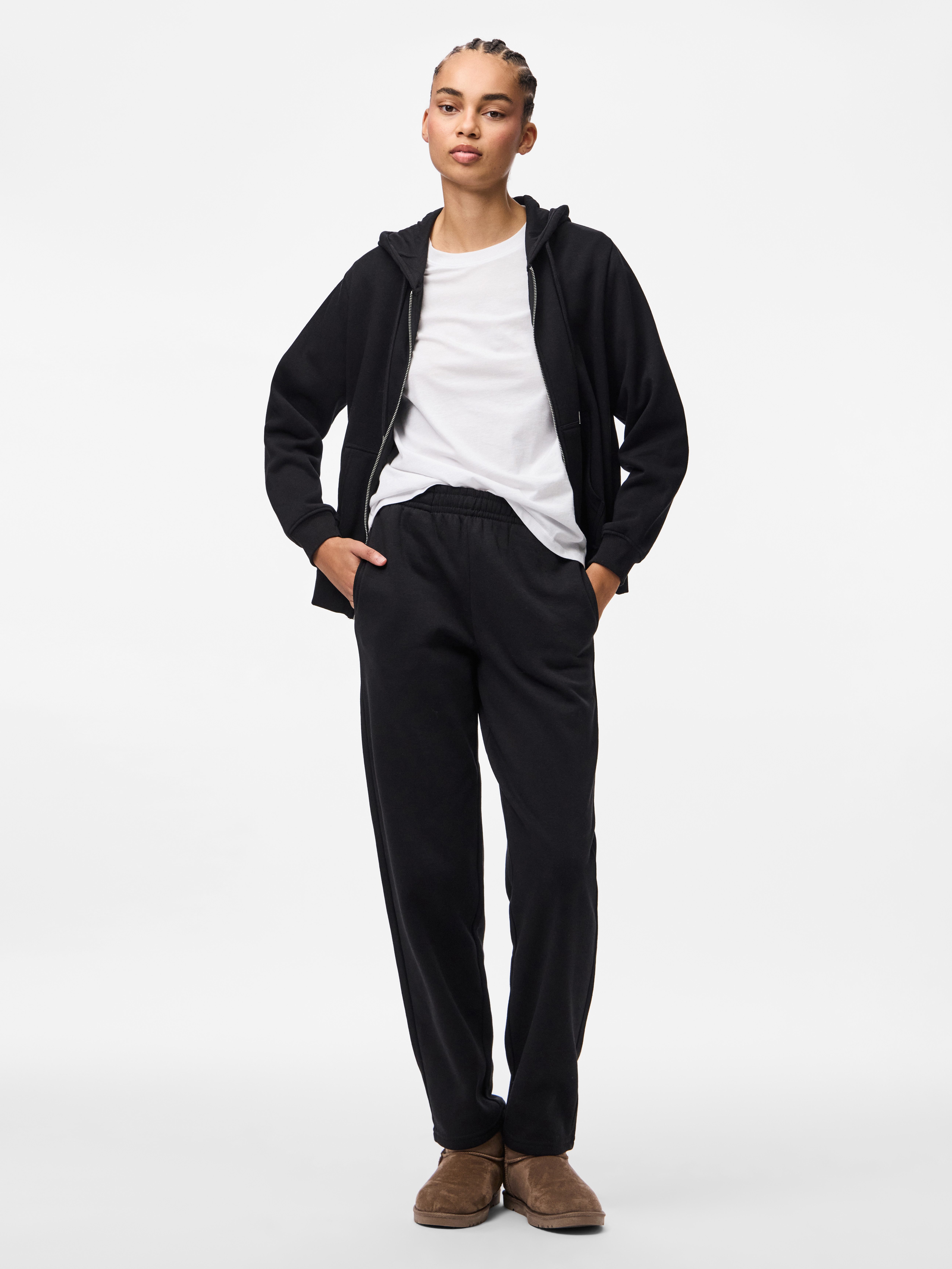 pieces Sweathose PCCHILLI HW STRAIGHT SWEAT PANTS NOOS BC Baumwollmischung, straight fit