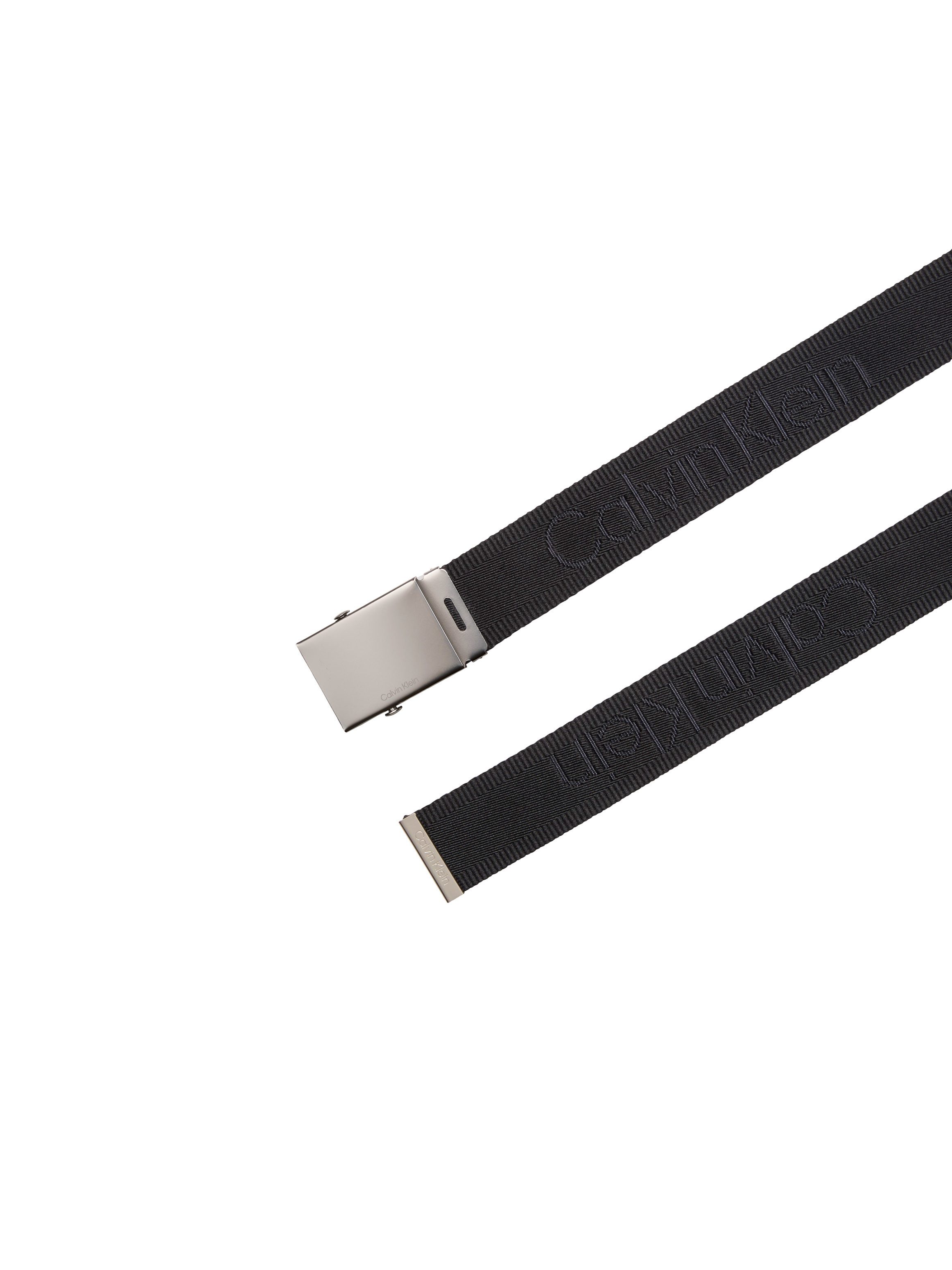 Calvin Klein Stoffgürtel LOGO WEBBING PLAQUE 38MM FIXED Größenverstellbar mit Metallschließe