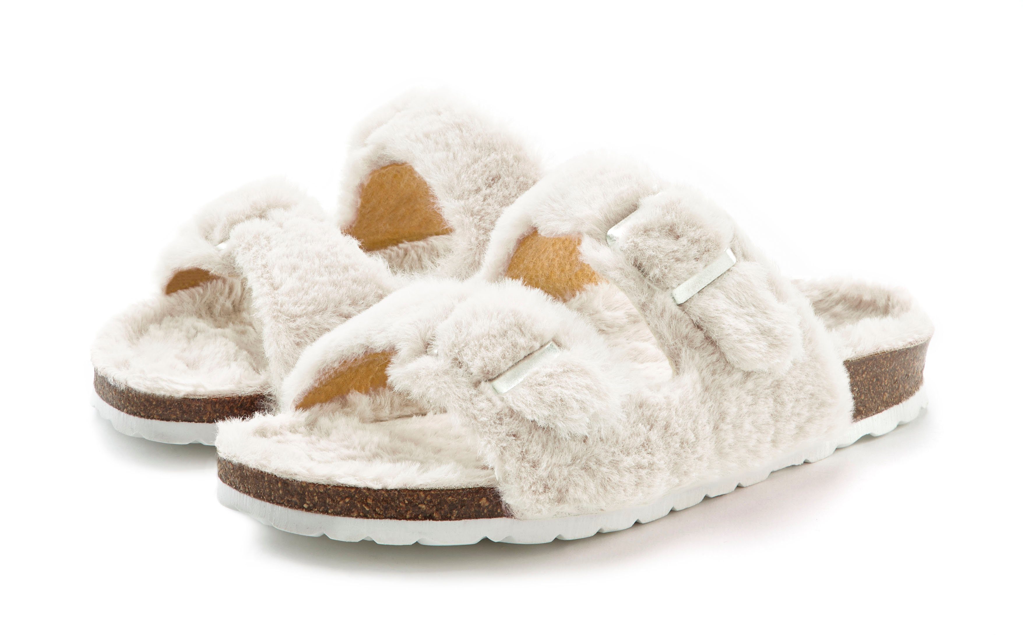 Vivance Dreams Hausschuh, Pantoffel, Pantolette mit kuscheligem, warmen Fel günstig online kaufen