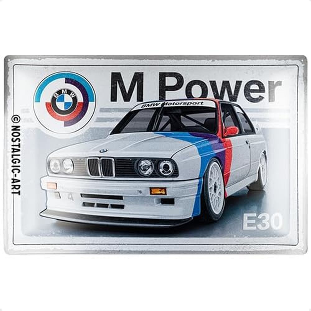 Nostalgic-Art Metallschild Blechschild 40 x 60 cm - BMW Motorsport - M Power E30