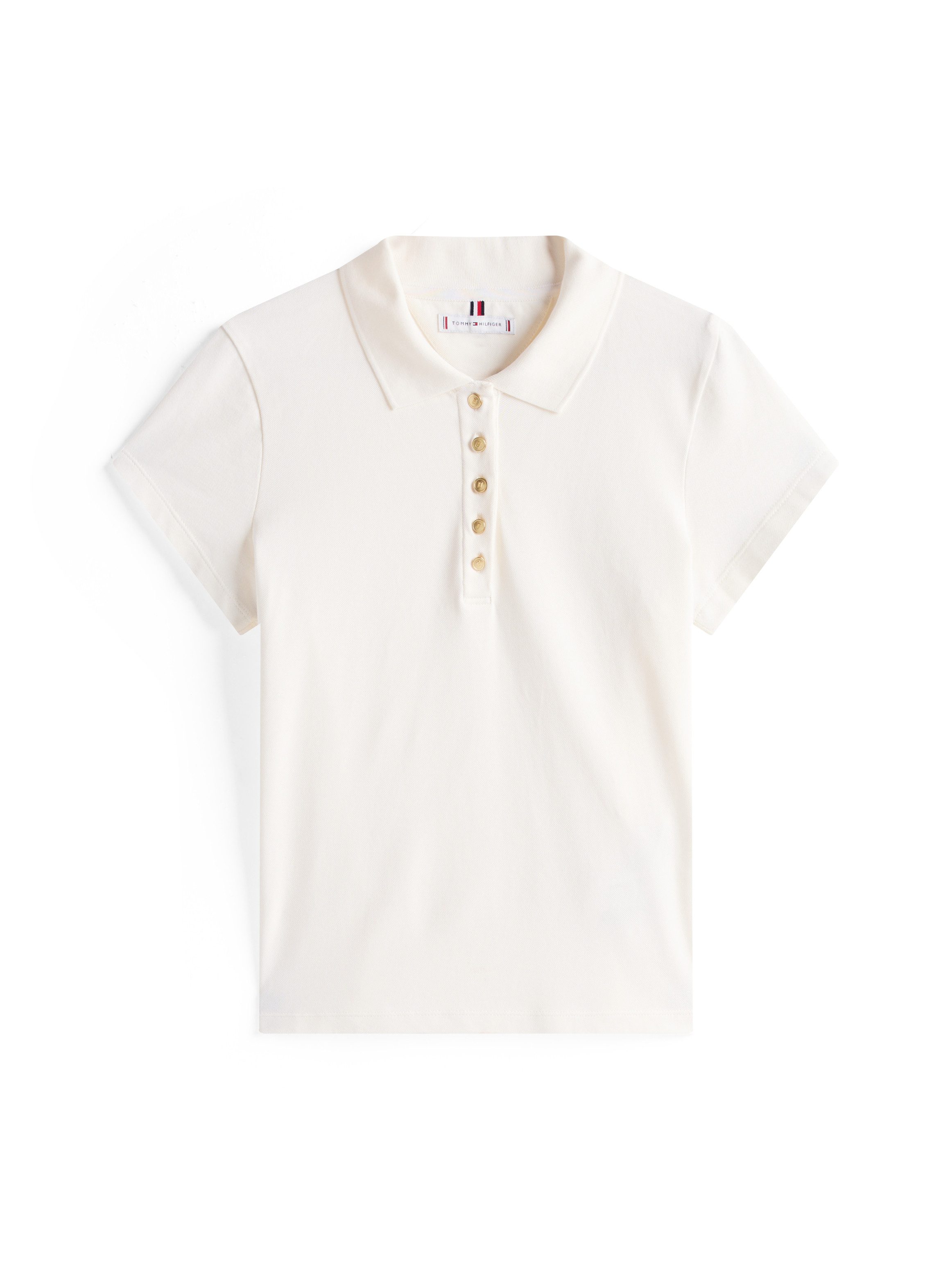 Tommy Hilfiger Poloshirt GOLD BUTTON SLIM SS POLO mit goldfarbenen Knopf – Bild 3 von 4