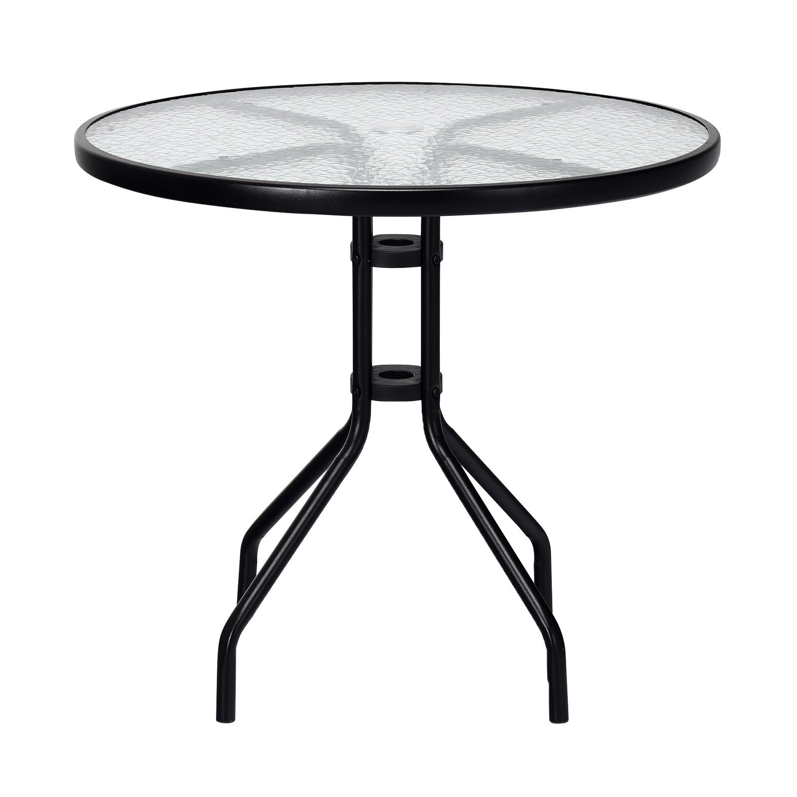 COSTWAY Gartentisch, Bistrotisch Glas, mit Schirmloch günstig online kaufen