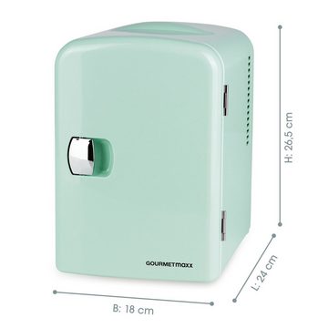 GOURMETmaxx Kinder-Kühlschrank Mini-Kühlschrank Retro - Zum Warm- & Kühlhalten - Mint