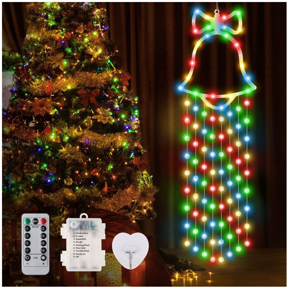 QUBEBU LED-Lichtervorhang LED-Lichterkette Fenster Beleuchtung Weihnachtsde günstig online kaufen