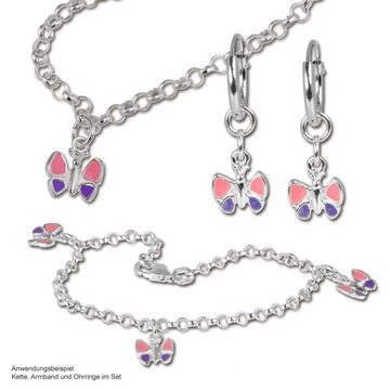Teenie-Weenie Kette mit Anhänger Teenie-Weenie Schmetterling Halskette, Kinder Halskette (Schmetterling) ca. 38cm, 925 Sterling Silber, Farbe: