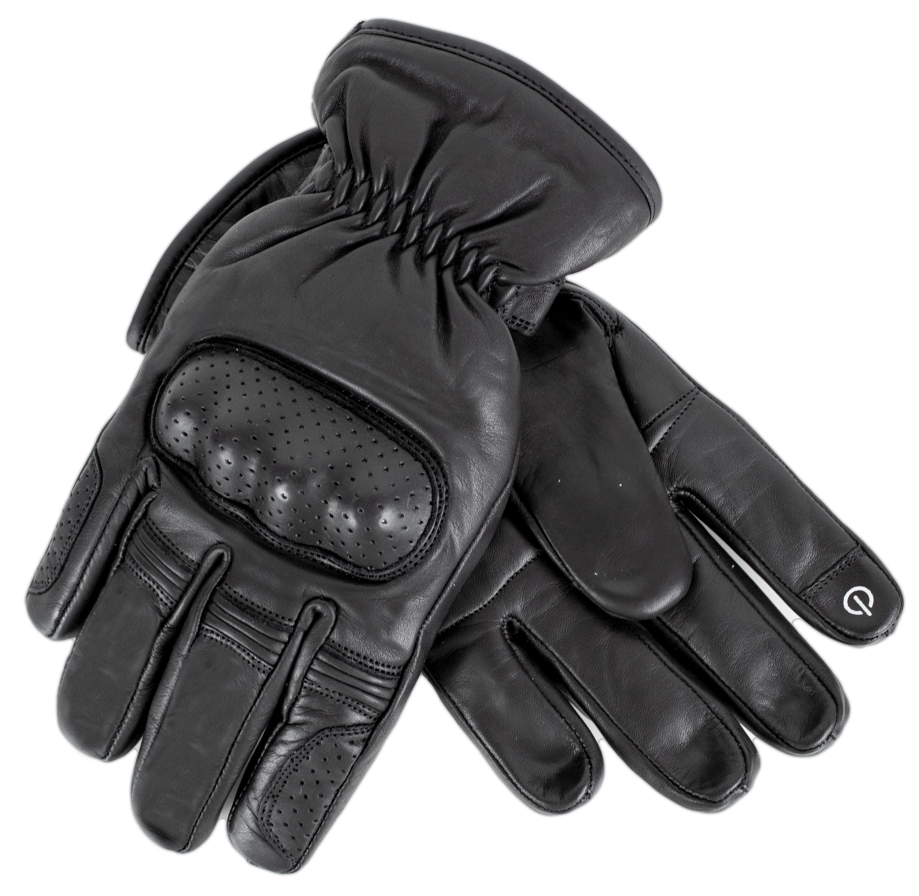MDM Motorradhandschuhe Motorrad Lederhandschuhe Biker Knöchelschutz dick gefüttert Dick gefüttert - Touchscreen-kompatibler Zeigefinger