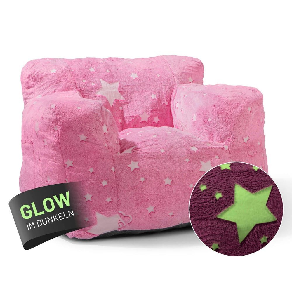 Lumaland Sitzsack Kinder Sessel Glow in The Dark, Kindersofa im Sternen-Des günstig online kaufen