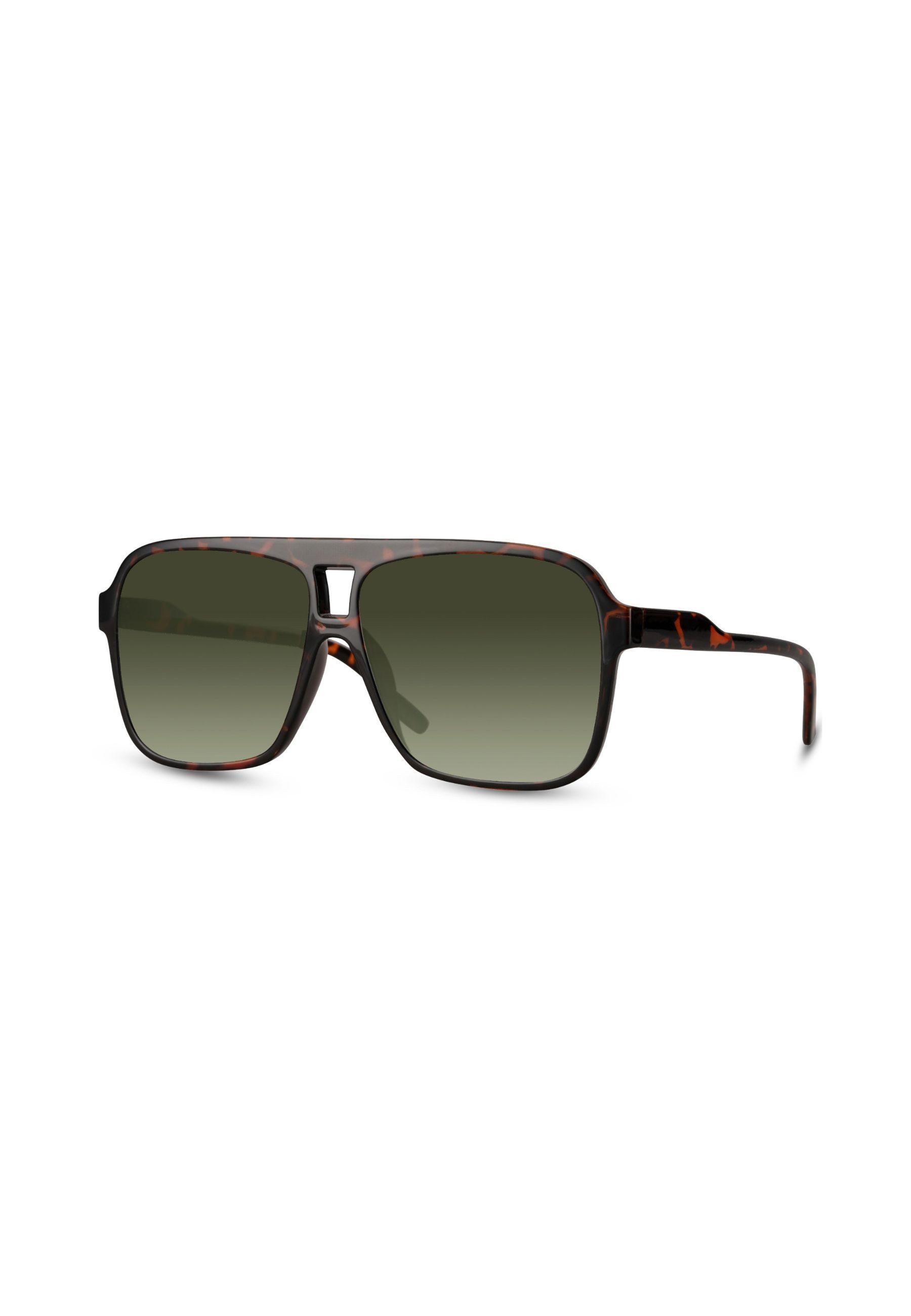 Diademita Sonnenbrille Klassische Klobige Quadratische Sonnenbrille Havana Braun (Set)