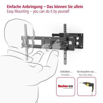 aha TV-Wandhalterung 81 bis 213 cm (32" bis 84), Scherenarm Schwarz TV-Wandhalterung, (bis 84 Zoll)