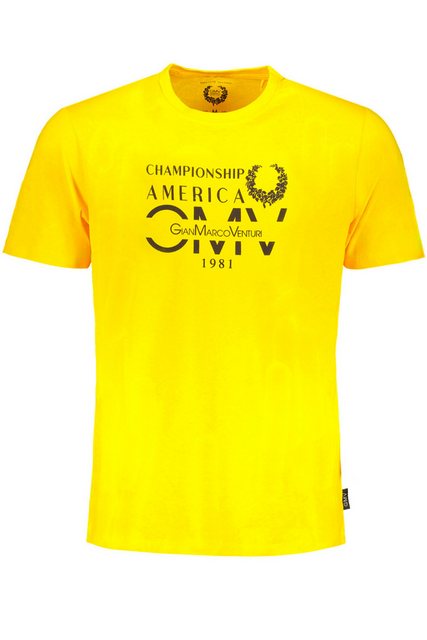 GIAN MARCO VENTURI T-Shirt Herren T-Shirt in Gelb mit Print und Rundhals - günstig online kaufen