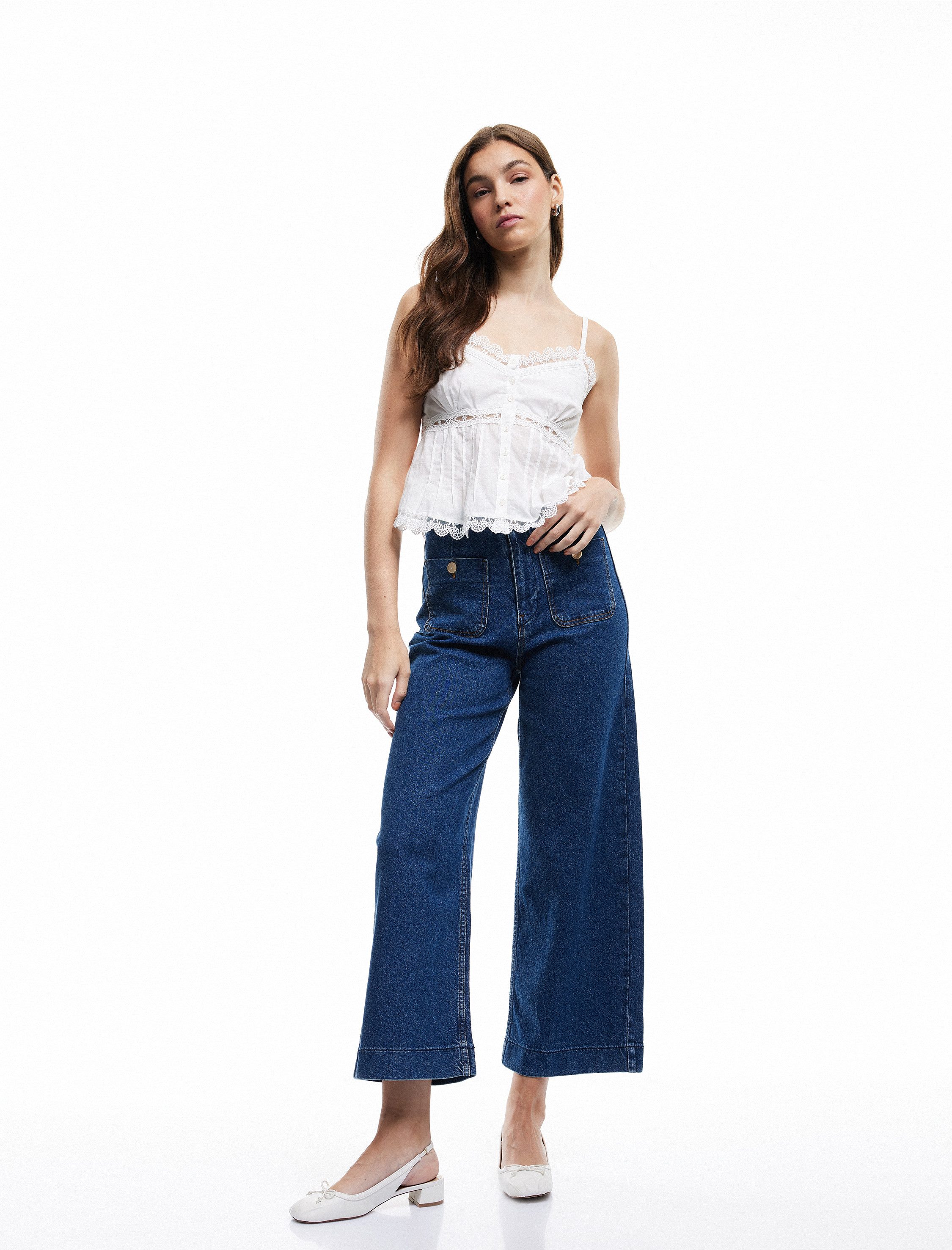 Koton Loose-fit-Jeans Koton Hohe Taille Culotte Jeans