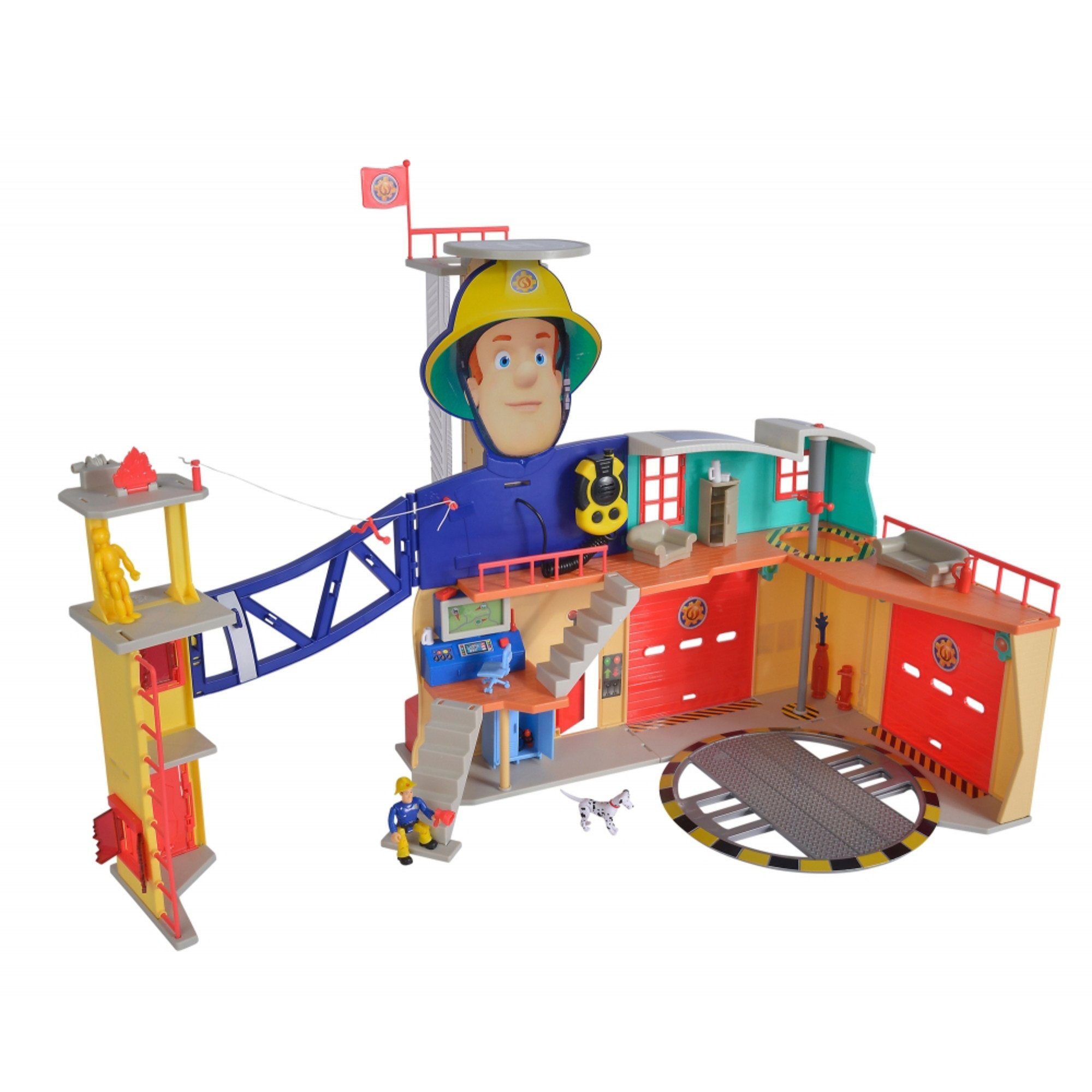 Dickie Toys Spielzeug-Auto Dickie Feuerwehrmann Sam Mega-Feuerwehrstation
