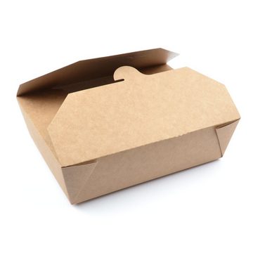 Einwegschale 50 Stück Noodleboxen (215×160×64 mm), 68 OZ, kraft, Foodbox Nudelbox Lunchbox Snack China Box Pastabox