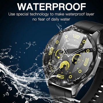 Wigento Smartwatch-Hülle Für Huawei Watch GT 4 46mm Gehäuse mit integriertem Hart Glas Schwarz