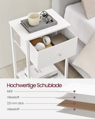 VASAGLE Nachttisch (1-St), mit Stoff-Schublade, 61 cm hoher,mit Ablage