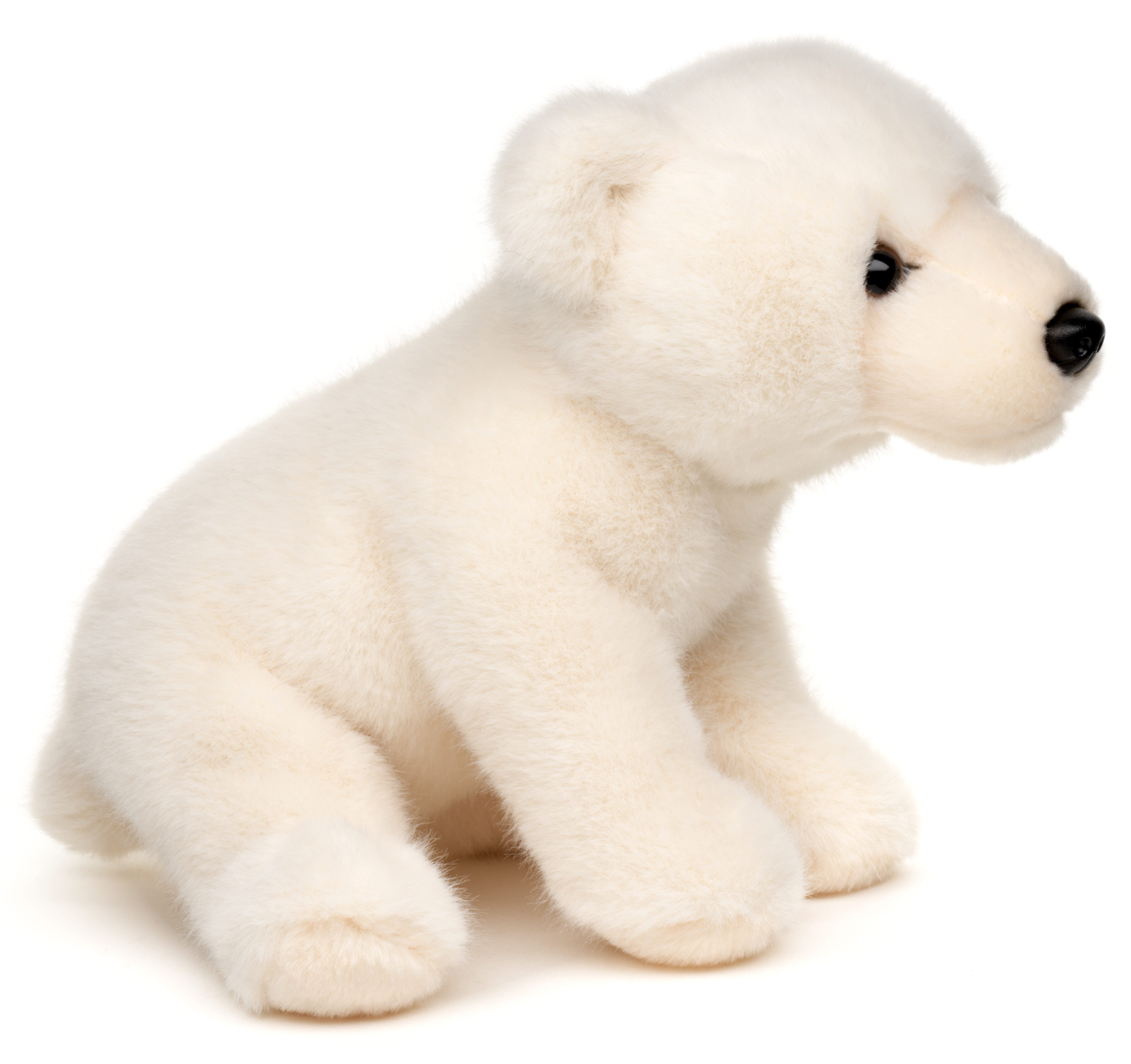 Uni-Toys Kuscheltier Eisbär Junges, sitzend - 19 cm (Höhe) - Plüschtier, zu 100 % recyceltes Füllmaterial