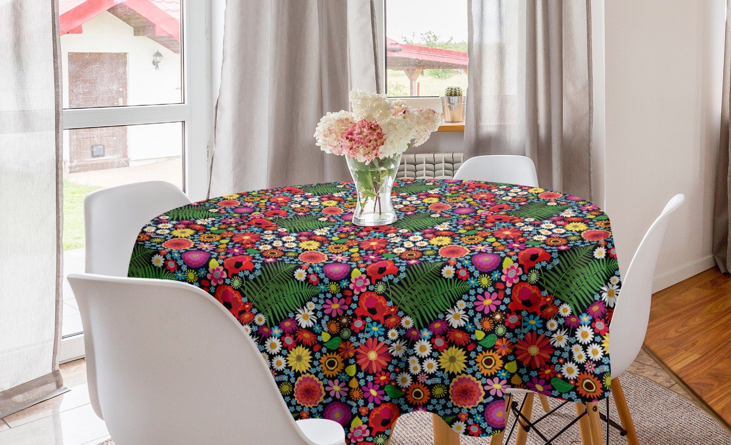 Abakuhaus Tischdecke Esszimmer Farne Küche Kamillen Abdeckung Blumen und Dekoration, für Tischdecke Astern Kreis