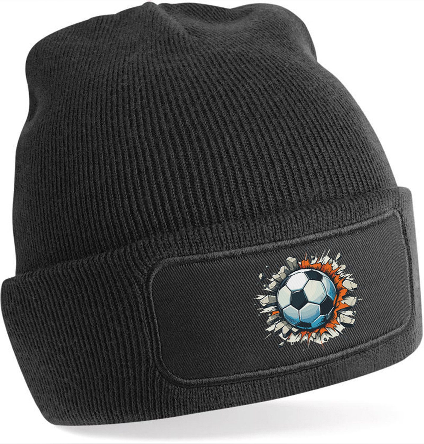 MyDesign24 Strickmütze für kalte Tage - Fussball Mütze mit coolem Print Beanie Wintermütze für Männer, Frauen, Jungen und Mädchen i483