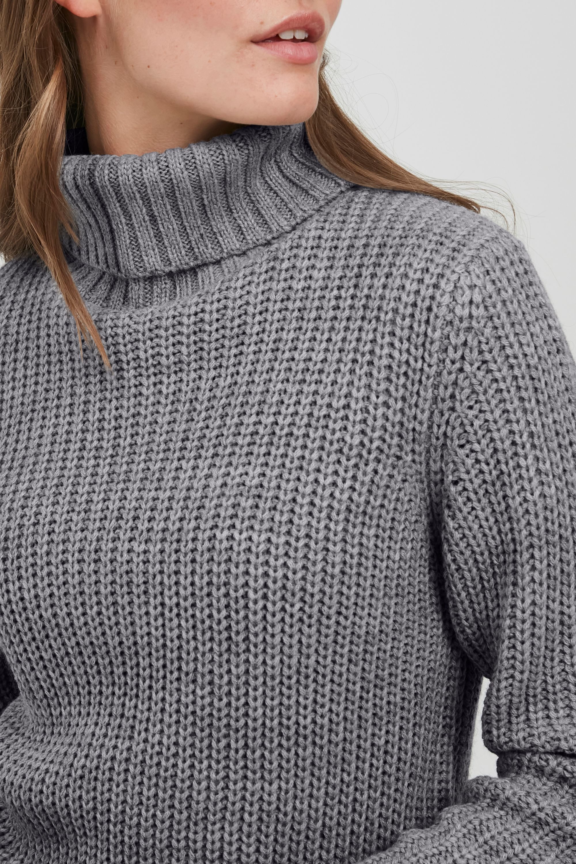 OXMO Strickpullover OXNanna Grobstrickpullover mit Rollkragen