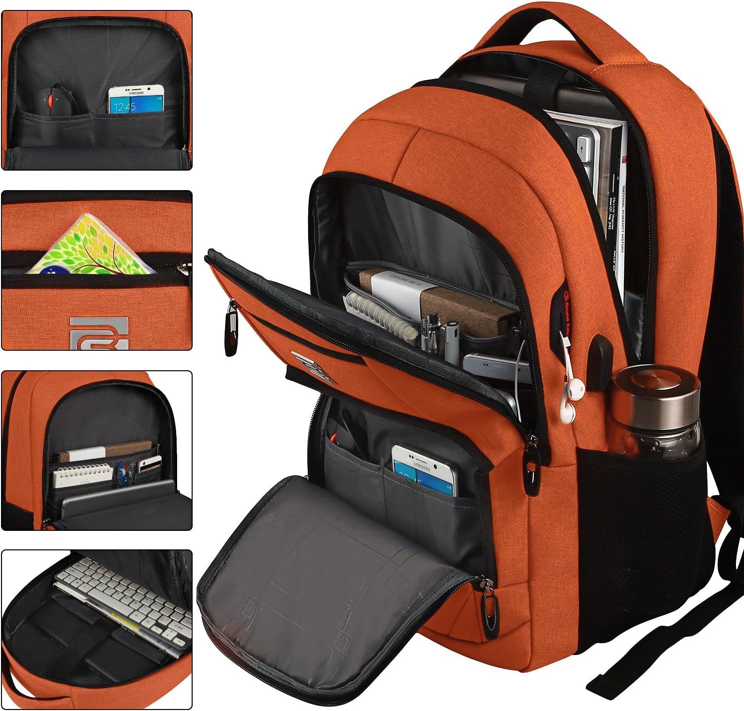 OKWISH Laptoprucksack Laptop Rucksäcke Schulrucksack Wasserbeständig Laptoptasche (Uni Tasche Businessrucksack Sportrucksack, Backpack mit Laptopfach, Anti-Diebstahl, mit USB-Anschluss), Herren Damen Jungen Teenager Arbeit Business Freizeit Reisen