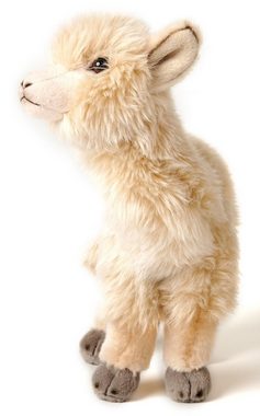 Uni-Toys Kuscheltier Alpaka beige, stehend - 23 cm (Höhe) - Plüsch-Lama - Plüschtier, zu 100 % recyceltes Füllmaterial