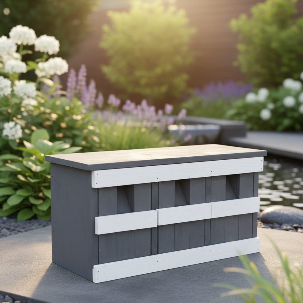 Mucola Nistkasten Nisthöhle 3 Nistkammern für Koloniebrüter Spatzenvilla Vogelhaus, drei getrennten Nistkammern, ideal zur gleichzeitigen Brut