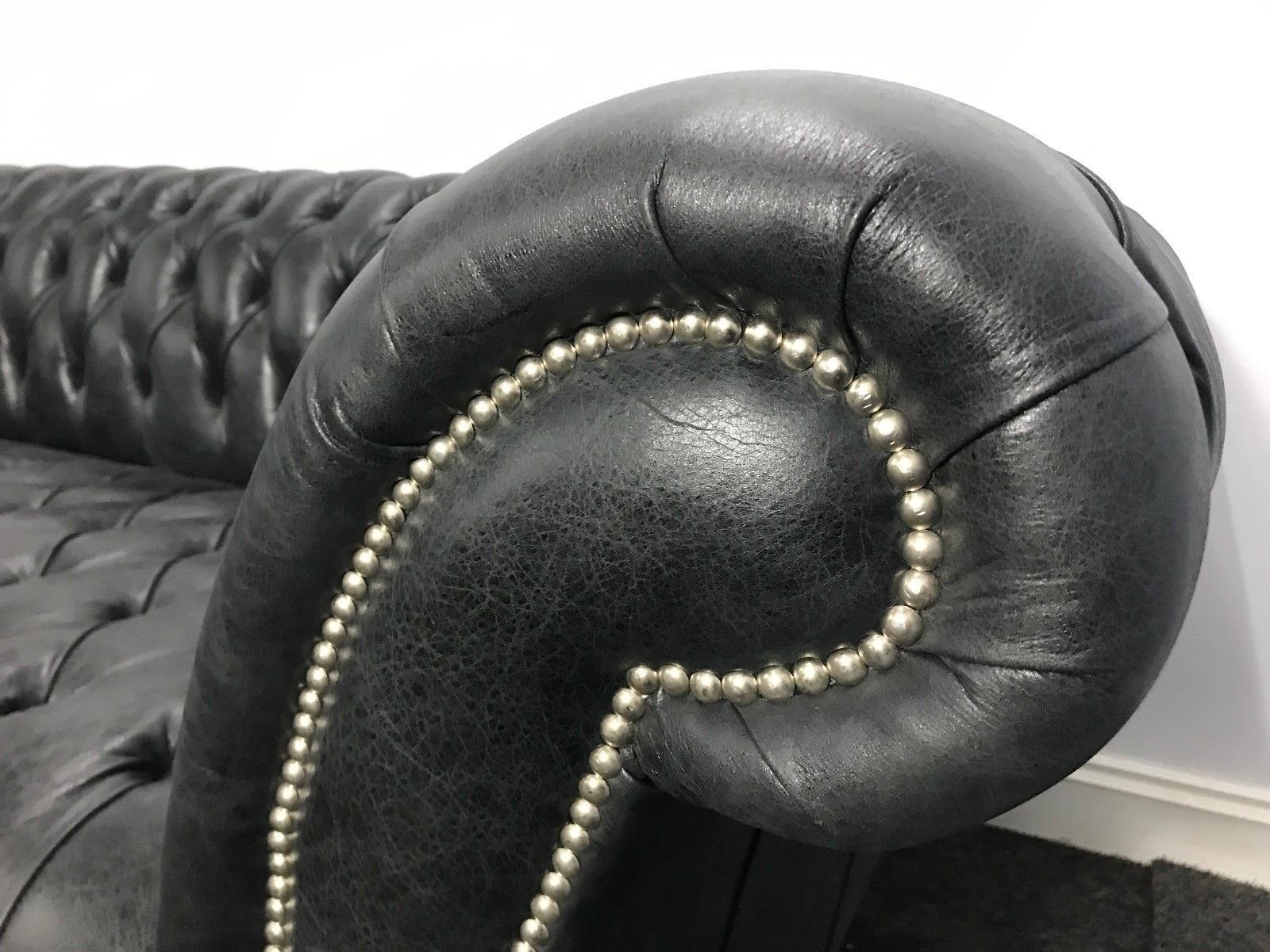 JVmoebel in 1 100% Couch Chesterfield-Sofa Teile, Original Made Chesterfield Sofa Sofort, Leder Europa Luxus Vintage Sitz
