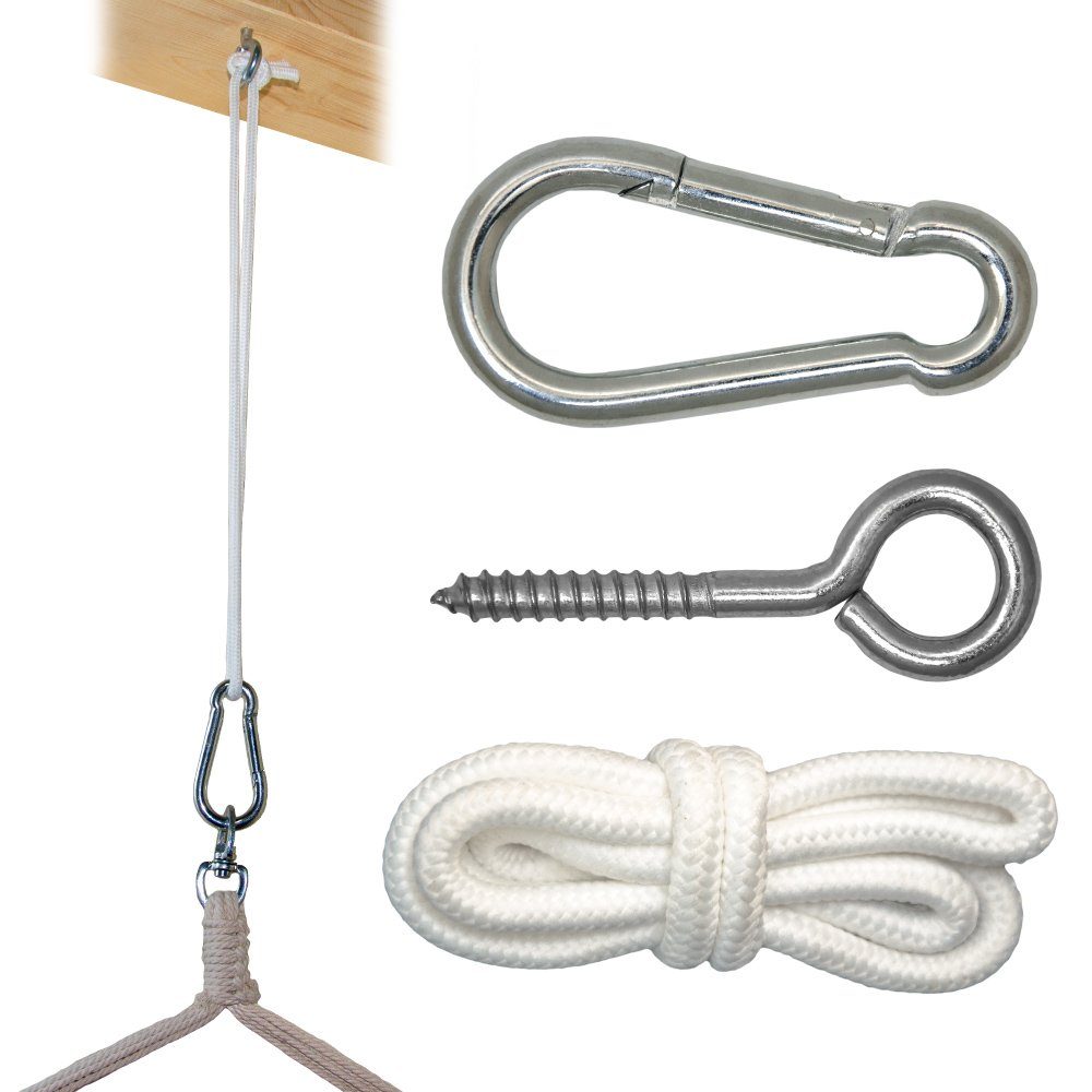AMANKA Wandhalter Befestigung für Hängesessel Karabiner mit Seil, (1St