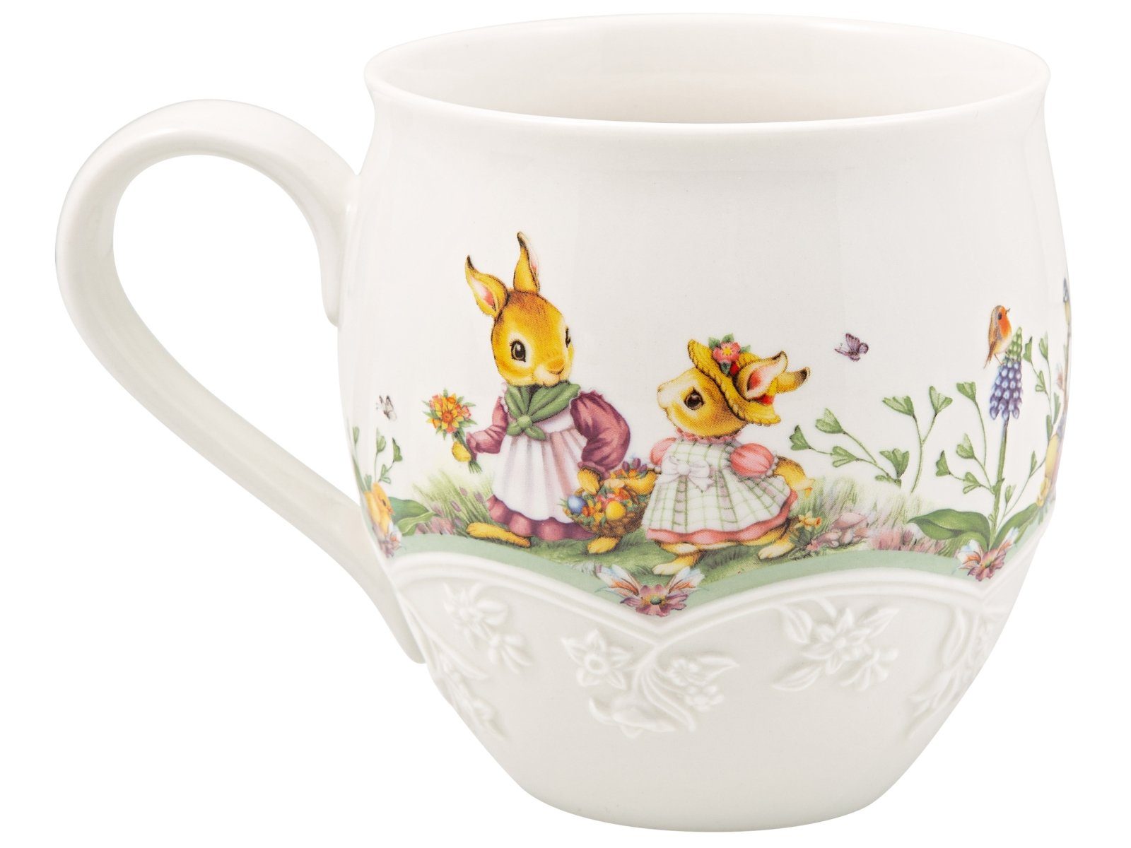 Villeroy & Boch Becher Spring Fantasy Becher mit Henkel Blumenwiese 0,5l Set6, Premium Porcelain