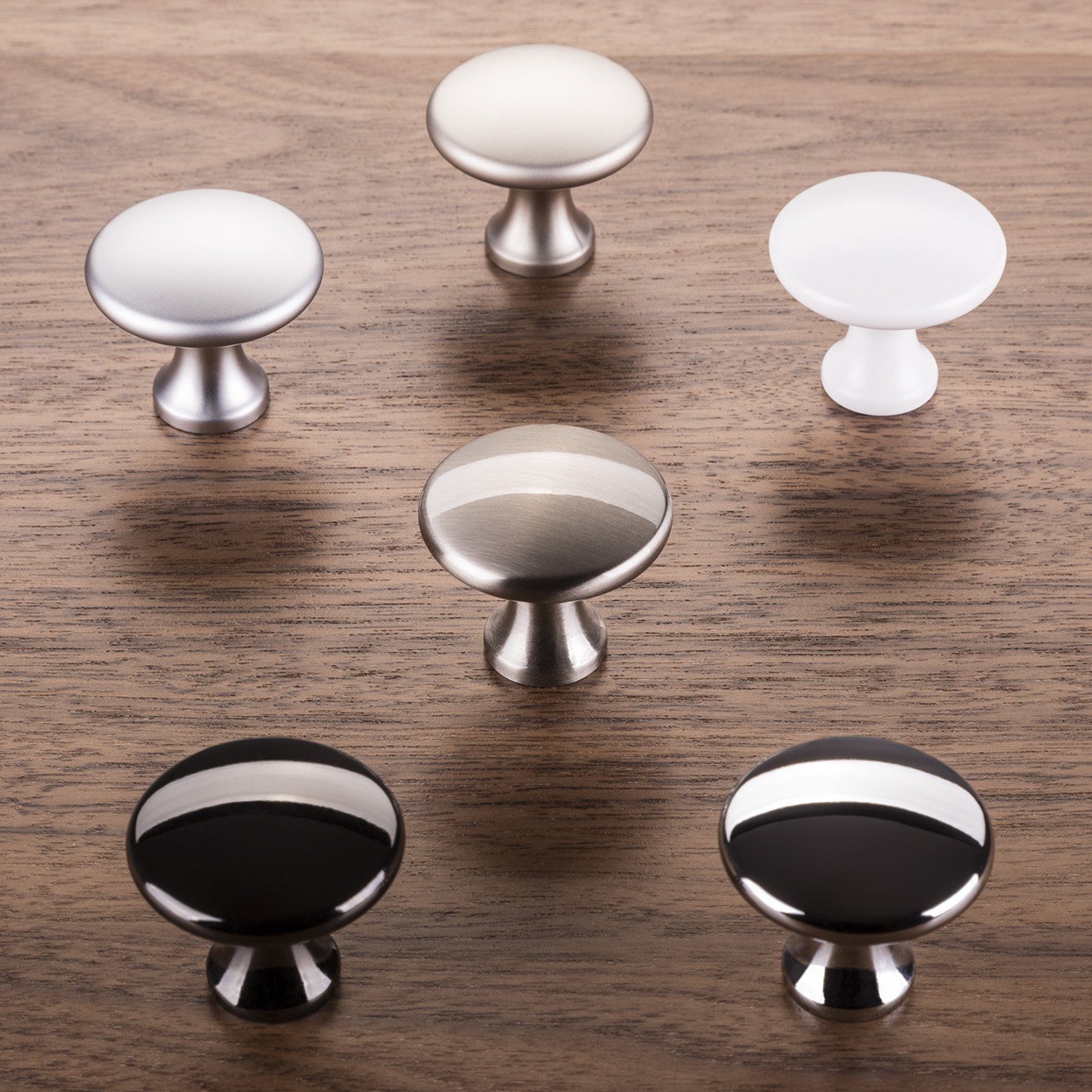 SO-TECH® Möbelknopf Schrankknopf DENISE Ø 29 mm Höhe 25 mm (1-St), Zinkdruckguss, weiß matt, inkl. Befestigungsschraube