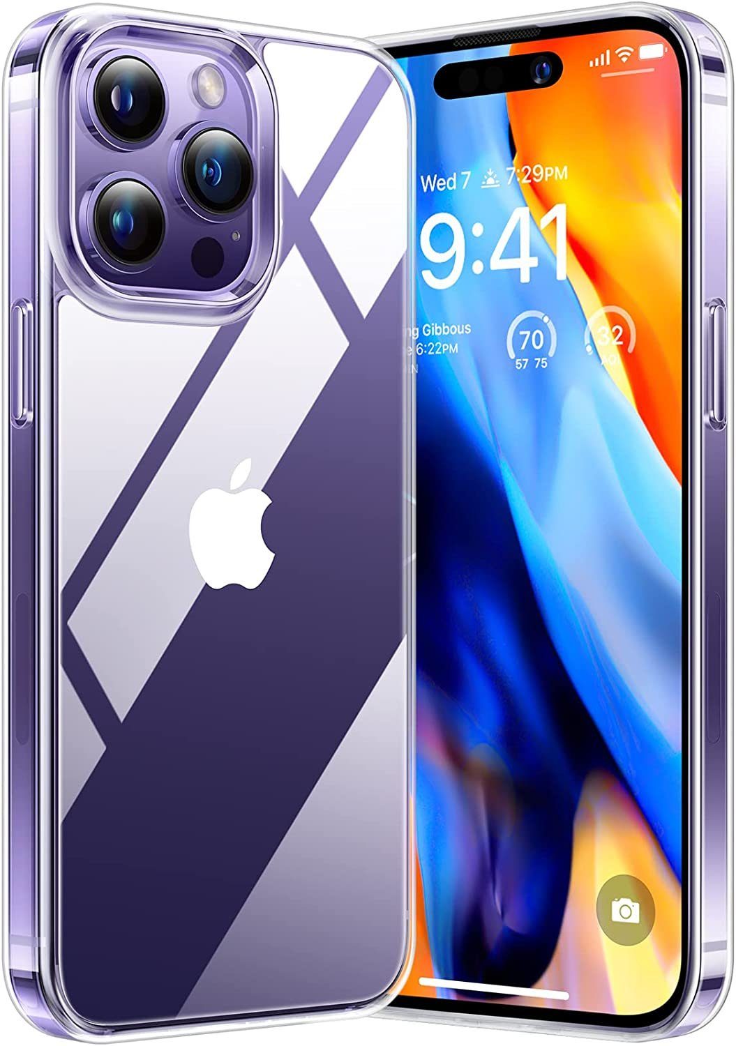 Wisam Smartphone-Hülle Wisam® Apple iPhone 14 Pro 6.1" Silikon Case Schutzhülle Clear Hülle 15,49 cm (6,1 Zoll)