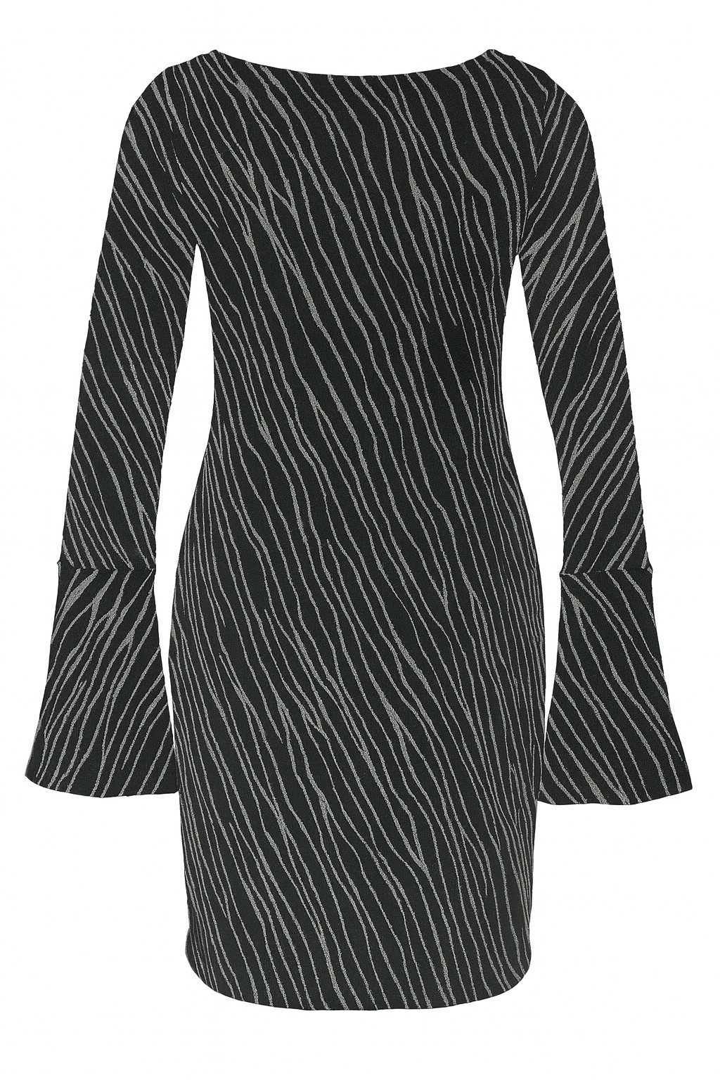 Noisy may Abendkleid Elegantes ärmelloses Kleid mit V-Ausschnitt und Rüschen. für Damen (mini, 1-tlg) NMGILLY L/S BOATNECK SHORT DRESS JRS