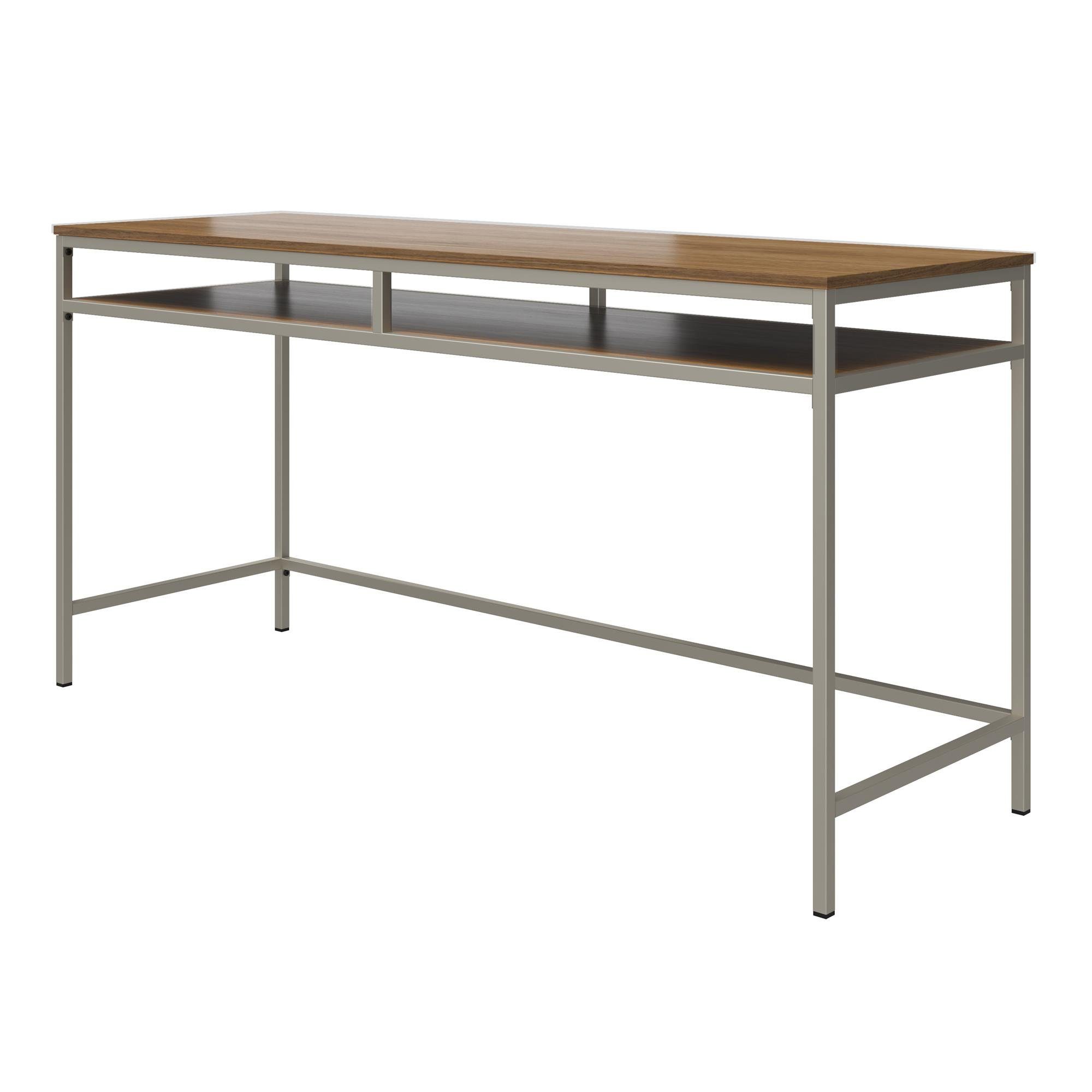 taupe/walnuss Tischplatte in taupe Breite Holzoptik, Metallgestell, loft24 Bradford, | 153 Schreibtisch | walnuss cm