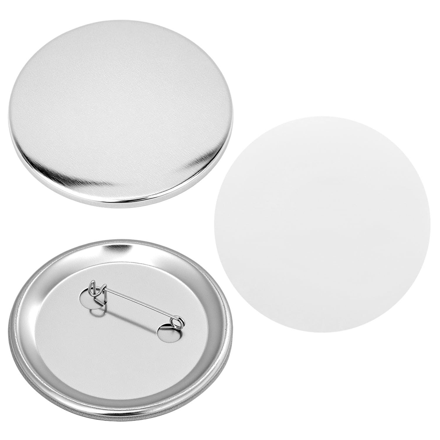 FOUORTUNATE-BEE Multitool 100er Button Rohlinge 58 mm, Badge Zubehör für Buttonmaschine, (100 St), Ansteckbutton Set für DIY Badges Schule Verein Party und Werbung