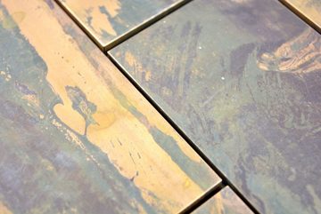 Mosani Mosaikfliesen Kupfermosaik Fliese Subway braun Küchenrückwand Fliesenspiegel