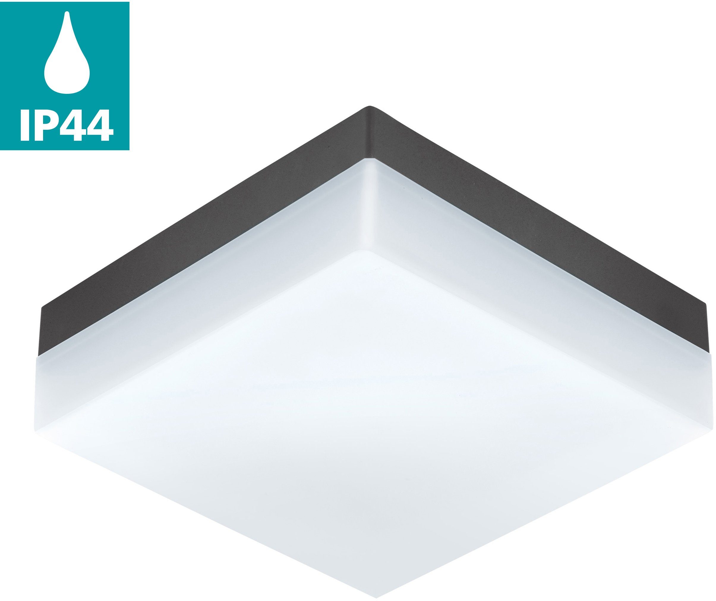 EGLO LED Außen-Deckenleuchte SONELLA, LED fest integriert, Warmweiß, LED tauschbar anthrazit/weiß | Alle Lampen