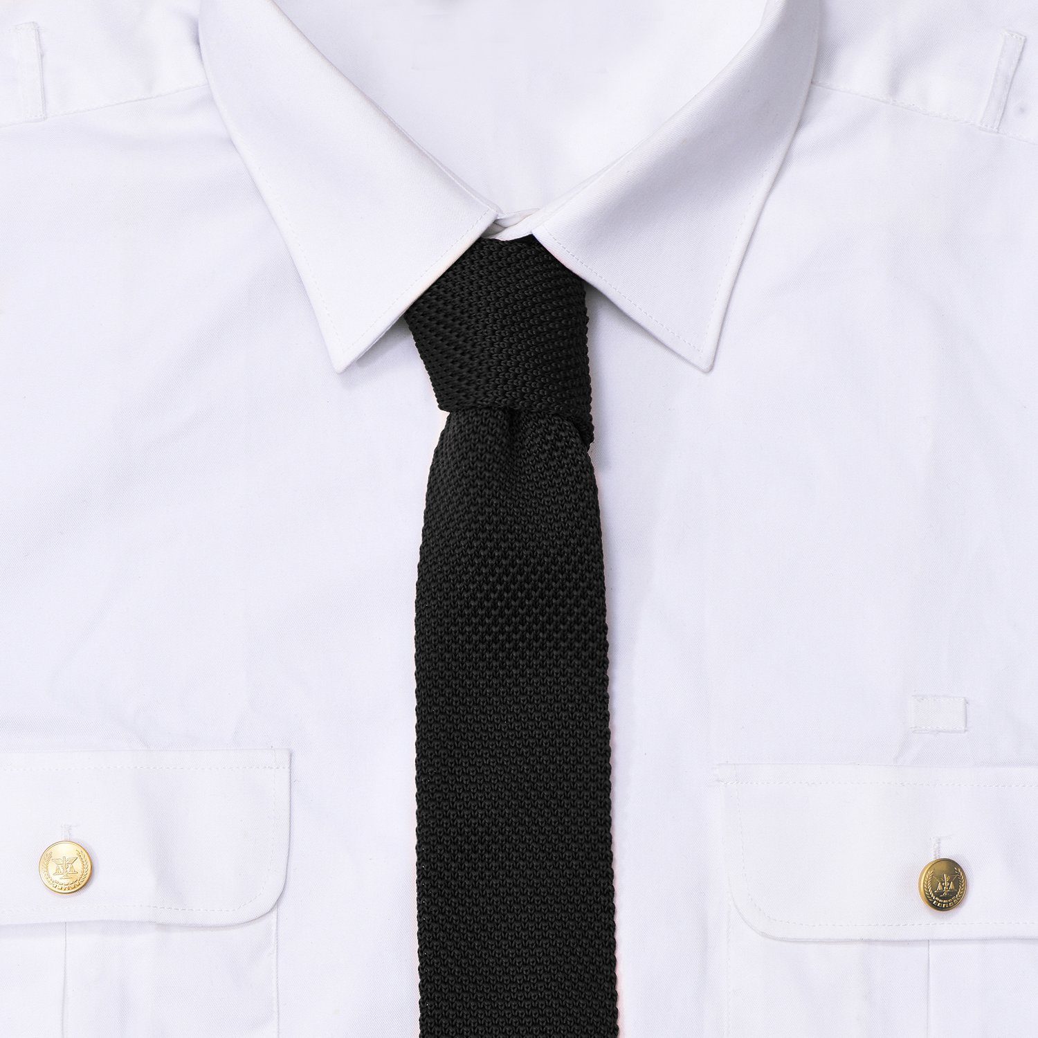 DonDon Krawatte schmale Krawatte Veranstaltungen (Packung, Wollkrawatte Retro-Look, cm oder Büro 5 für Strickkrawatte, festliche 1-St) schwarz