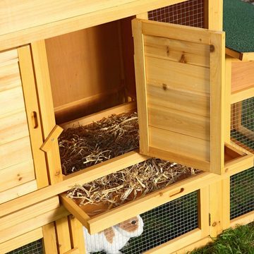 Mucola Kleintierstall Hasenstall Holz Freilauf Freigehege Kaninchenstall Hasenkäfig Kleintierstall XXL