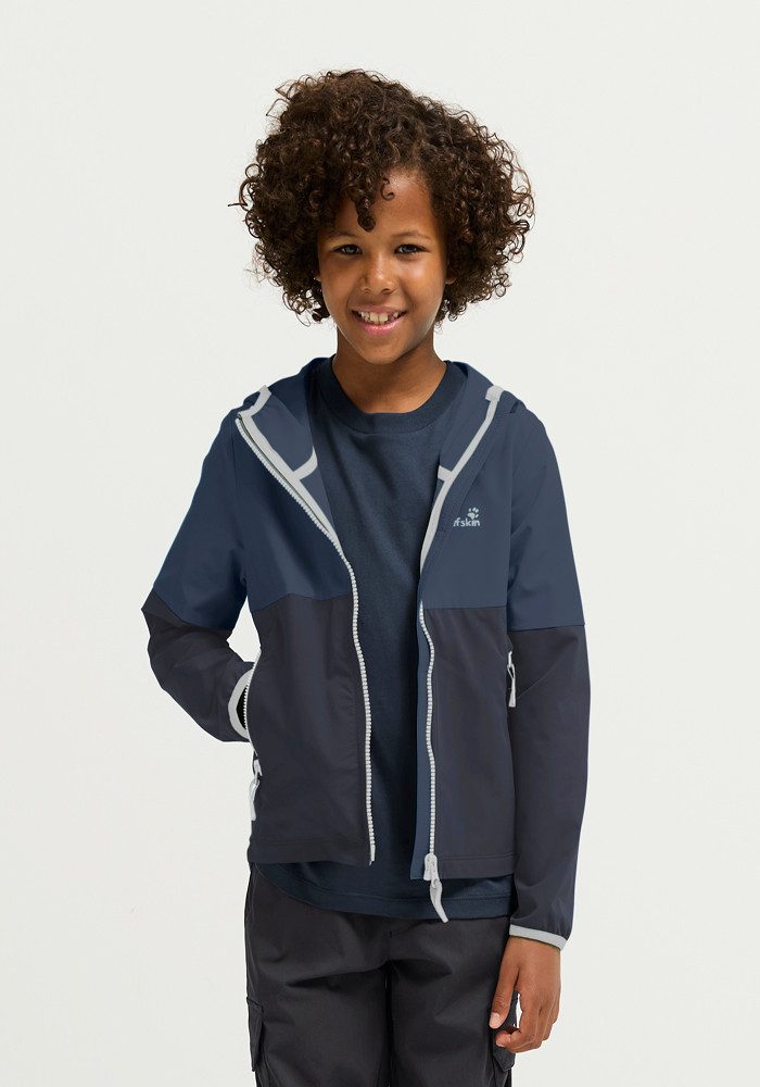 Jack Wolfskin Softshelljacke SANDBIRD HOODED JKT K Winddicht, atmungsaktiv, Übergangsjacke