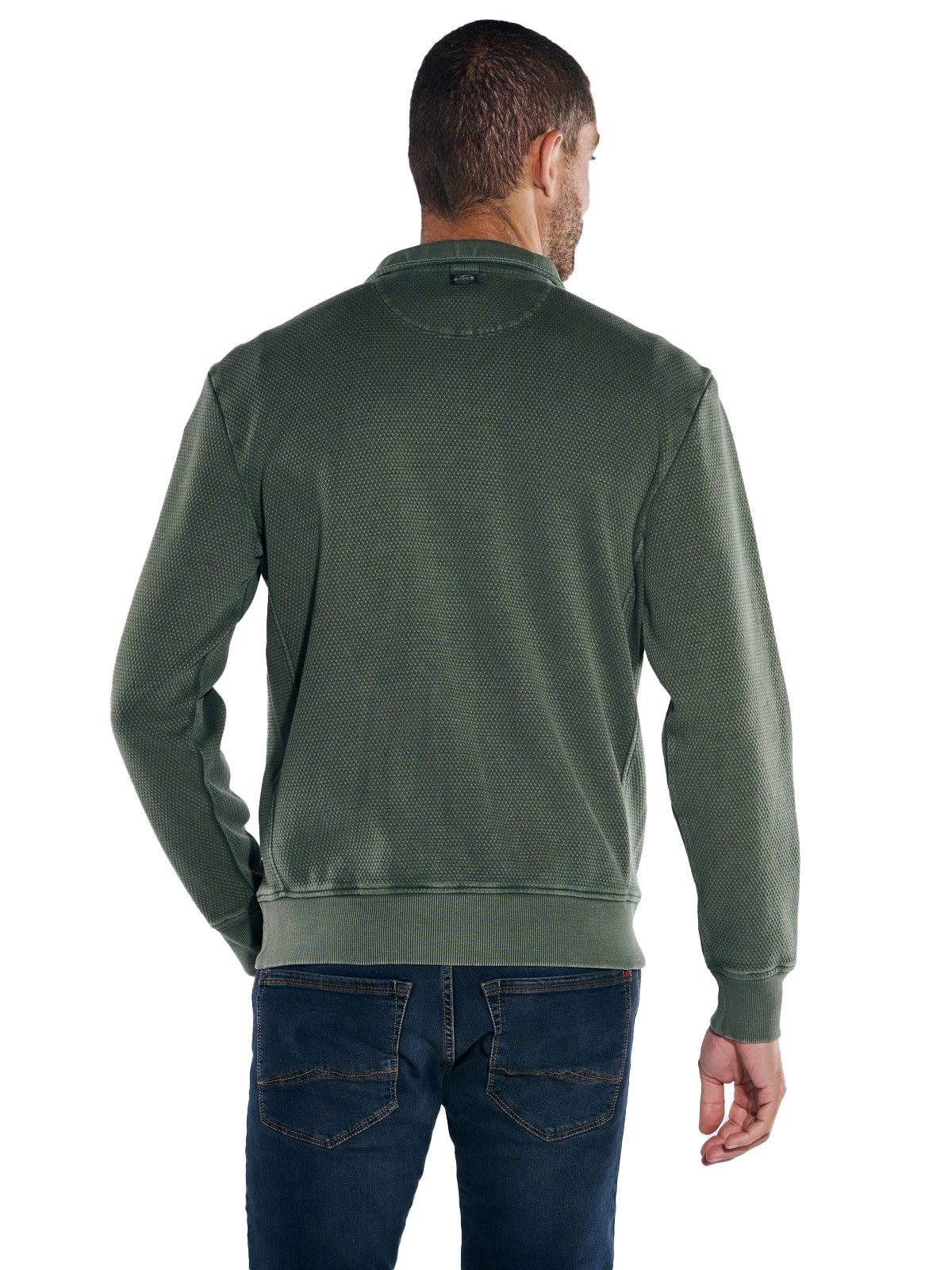 Engbers Sweatjacke engbers Herren Sweatjacke strukturiert, Khaki günstig online kaufen