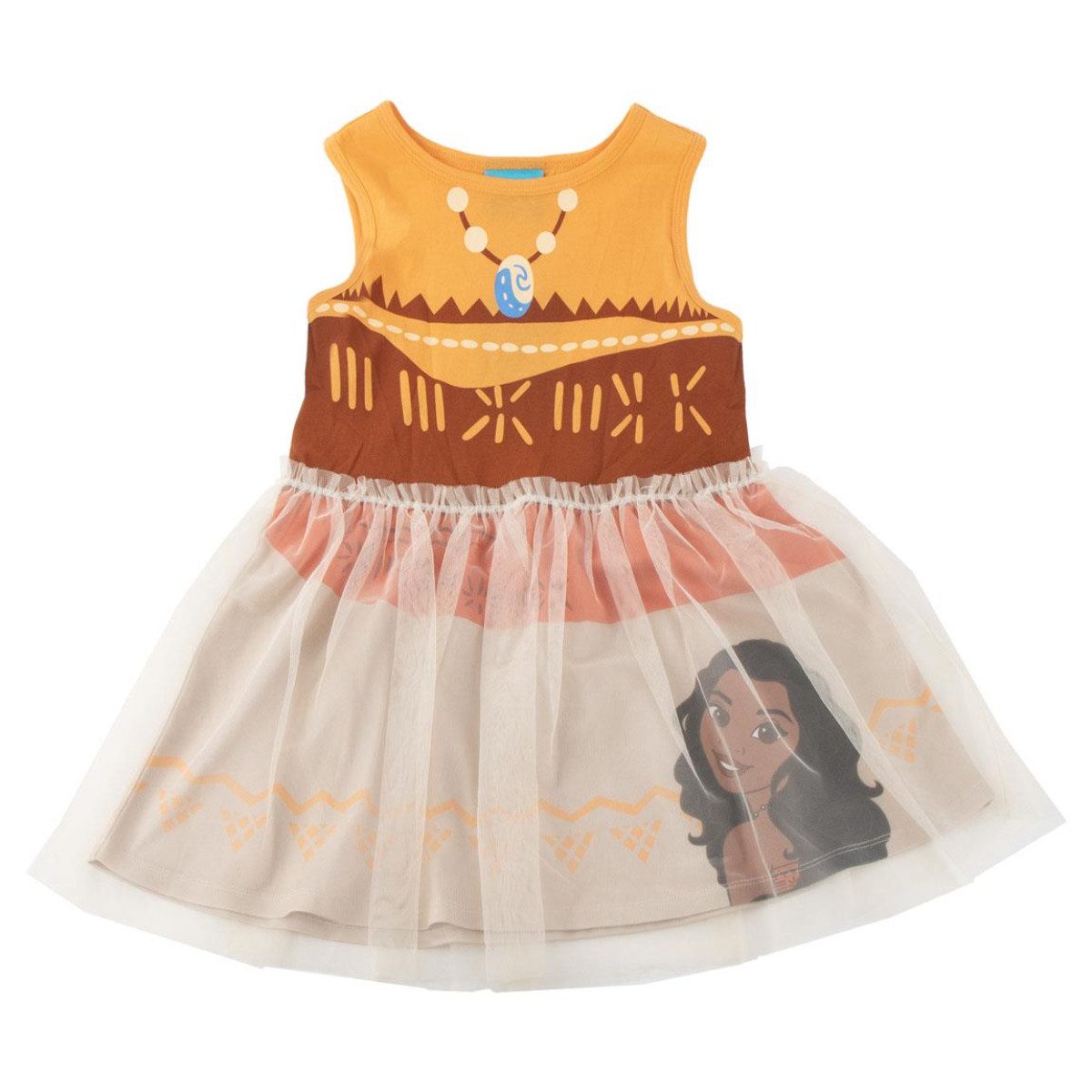 Disney Mickey Mouse Sommerkleid Fantasia Moana Mädchen Kleid Jersey Baumwolle leichtes Kinderkleid (Packung, 2er-Pack)