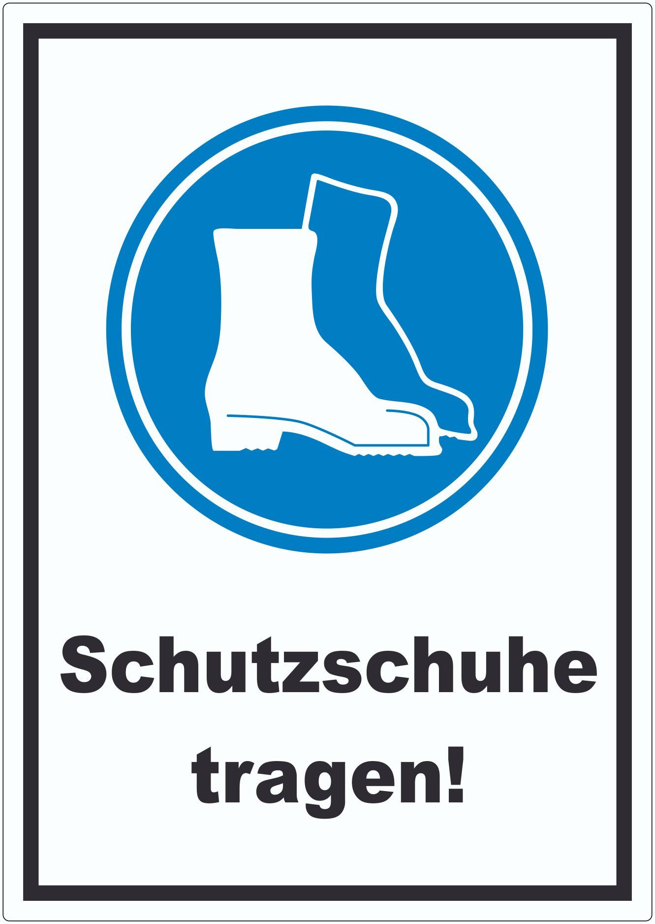 HB-Druck Aufkleber Schutzschuhe tragen Aufkleber, wetterfest, UV-beständig, kratzfest