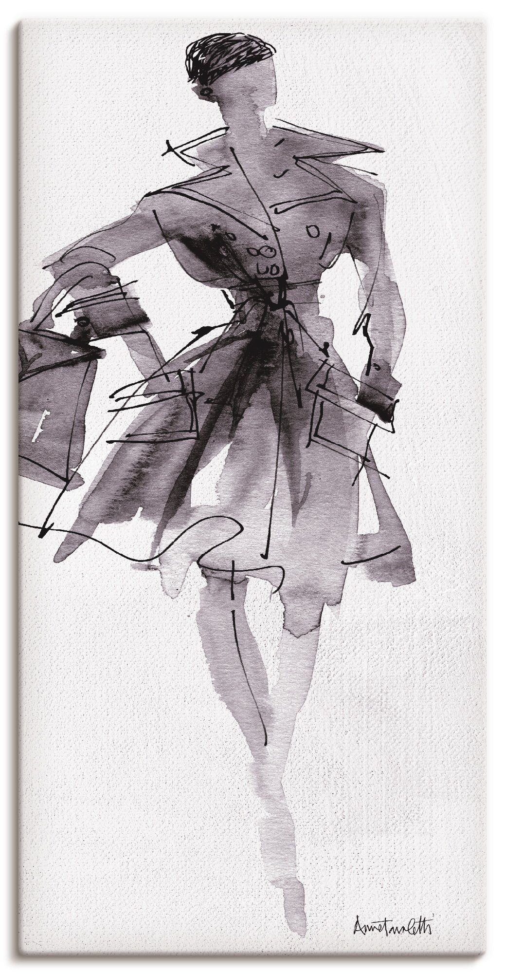 Artland Leinwandbild Mode Skizzenbuch VII, Mode (1 St), auf Holzrahmen gespannt