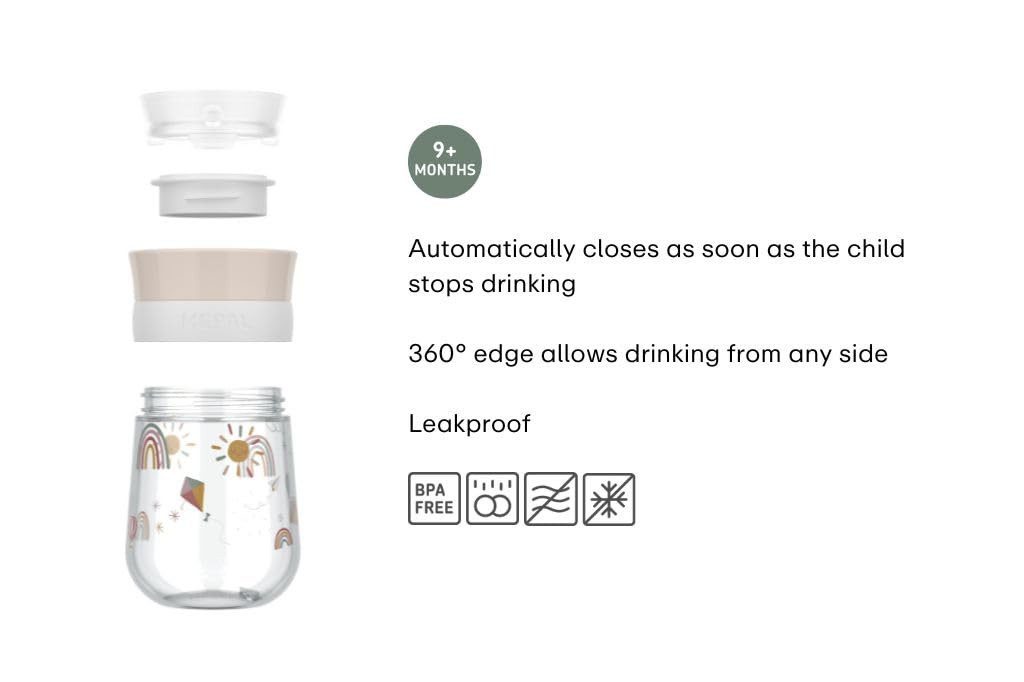 Mepal Trinklernbecher Trinklernbecher Set 360° für Babys ab 9 Monate, auslaufsicher, Polypropylen (PP), silicone, Tritan, Spülmaschinengeeignet & BPA frei, Little Farm